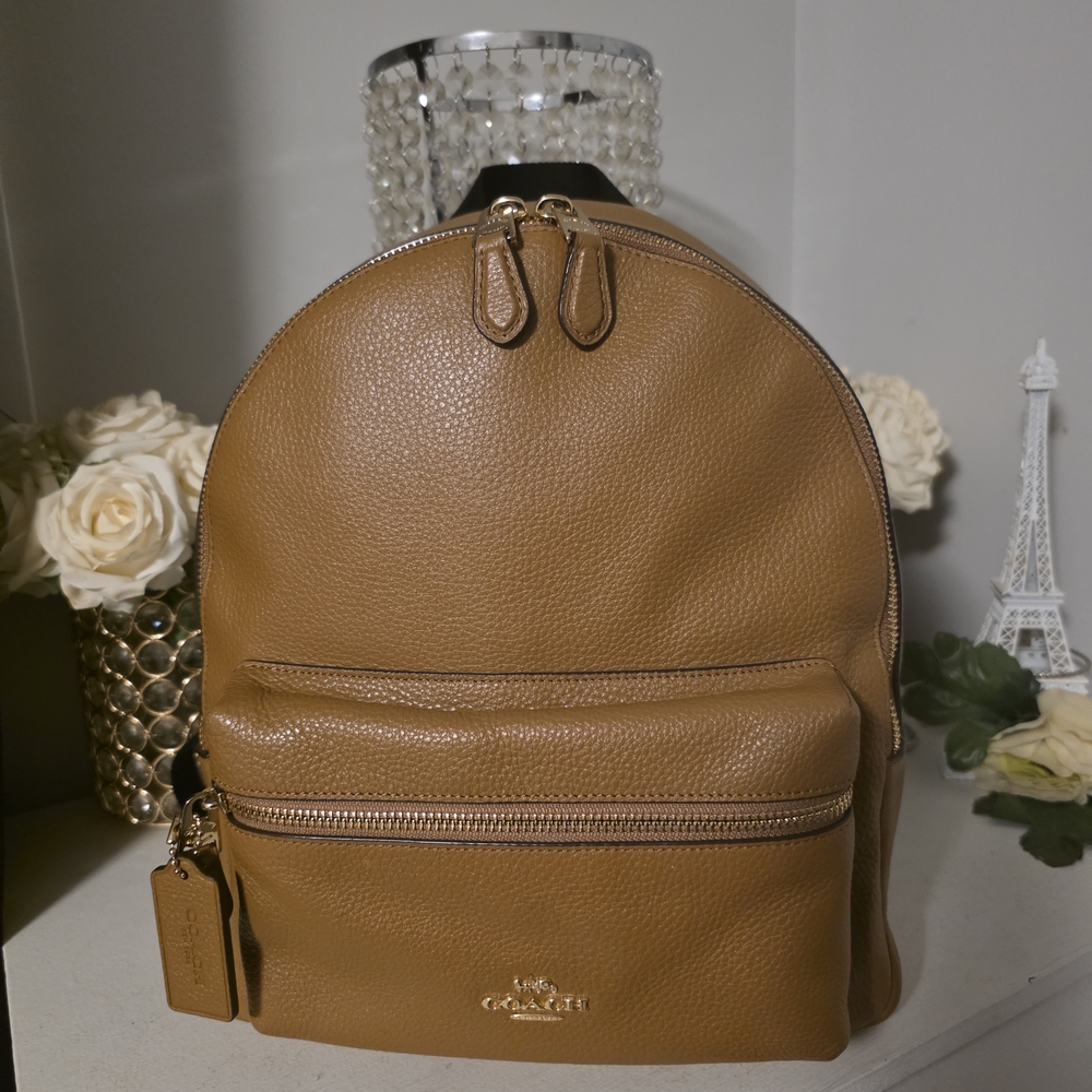 Coach Tan Leather Women's Backpack